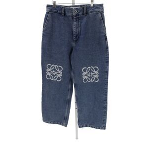Loewe Womens Wide-Leg Mid Rise Blue Denim Jeans Size 42